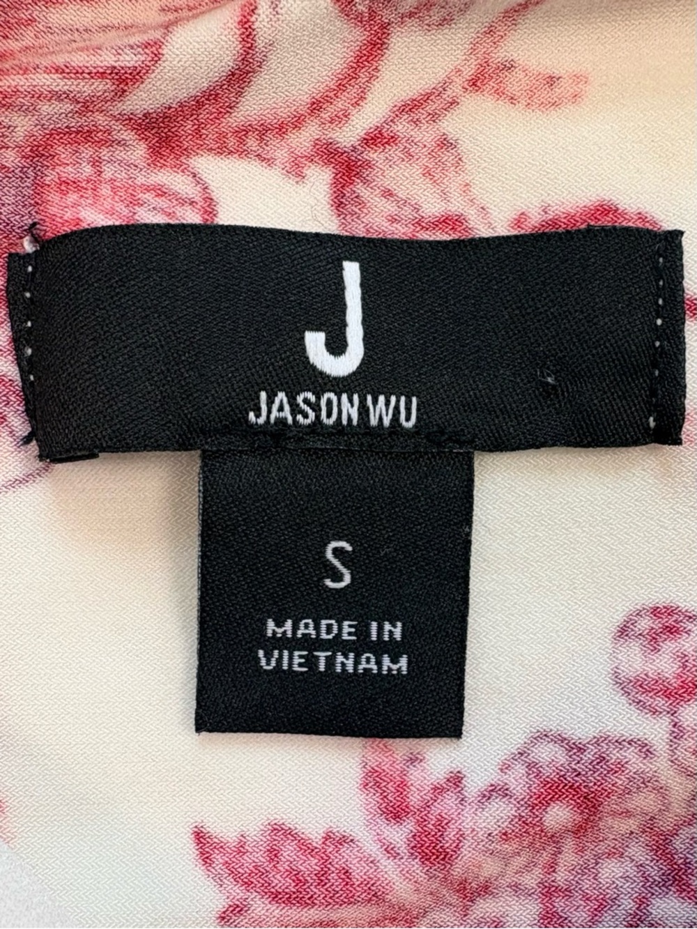J JASON WU Red Floral Wrap Neck Long Sleeve Blouse Small Career Top - Picture 4 of 7
